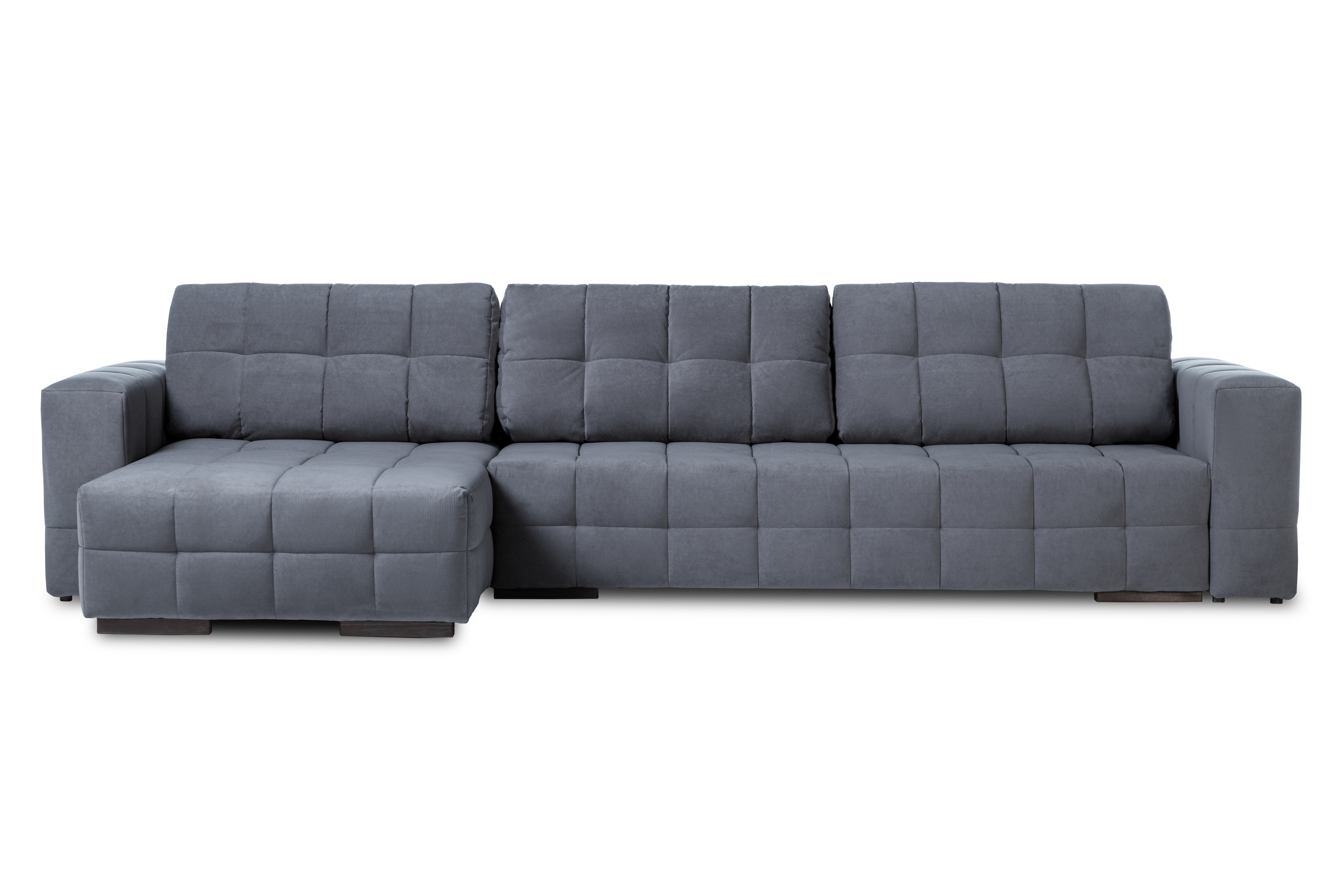 Диван-кровать Реал 2, велюровый, раскладной, серый велюр, 350х180х90 см