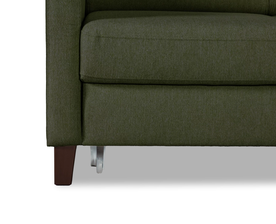 Прямой диван-кровать Марсель, велюровый, темно-зеленый, 223х90х99 см (изображение №5)