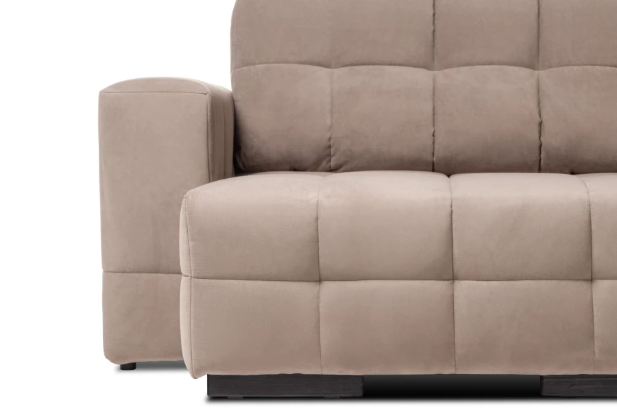 Диван-кровать Реал 2, велюровый, раскладной, бежевый велюр, 350х180х90 см (изображение №5)