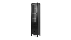 Шкаф-витрина 3 ящика - аналог IKEA HEMNES / ХЕМНЭС/ ХЕМНЕС / КЫМОР / ИКЕА 49х198х37 см, черный/светло-коричневый