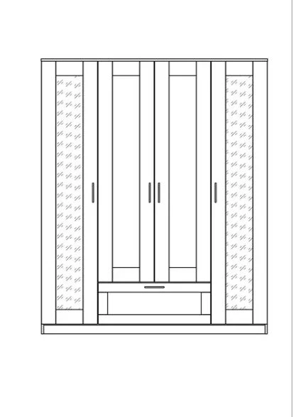 Шкаф комбинированный 4 двери и 1 ящик СИРИУС - аналог IKEA BRIMNES, белый (с 2 зеркалами) (изображение №5)