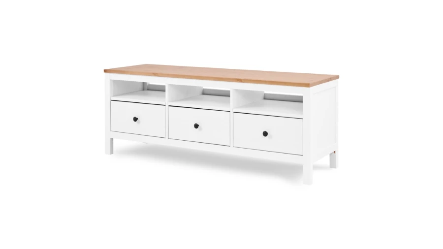 Тумба под ТВ - аналог IKEA HEMNES / ХЕМНЭС/ ХЕМНЕС / КЫМОР / ИКЕА 148х57х47 см, белый/светло-коричневый (изображение №1)