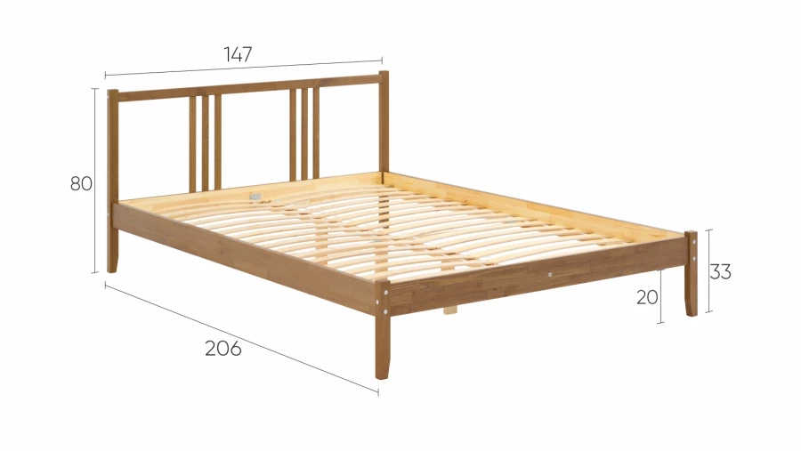 Кровать - аналог IKEA IDANAS/IDANÄS/УСКАР/ИКЕА 140х200 см, коричневый (изображение №5)