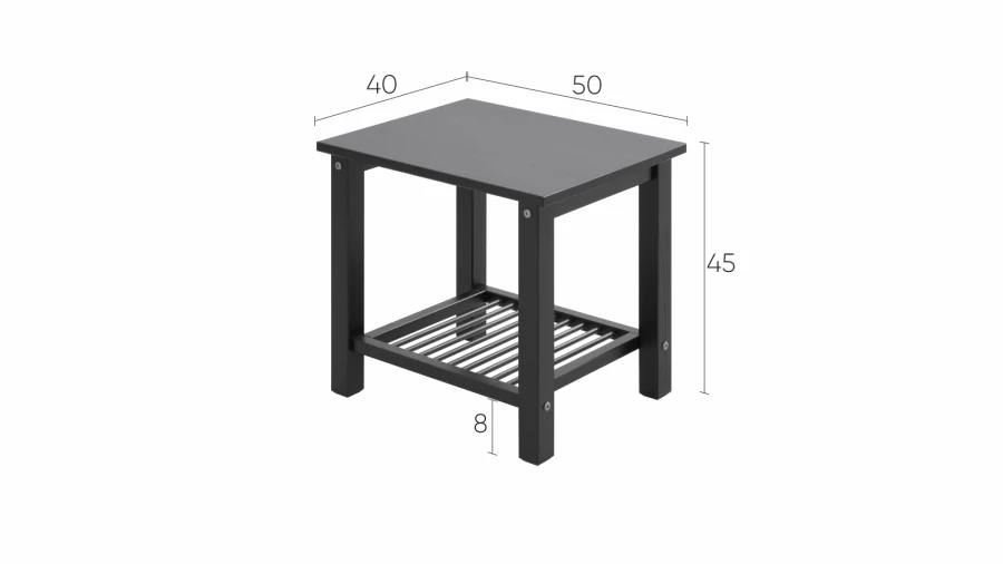 Тумба прикроватная - аналог IKEA /HEMNES / ХЕМНЭС/ ХЕМНЕС / ВОЙВЫВ / ИКЕА 50х40 см, черный (изображение №4)