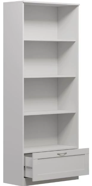Стеллаж 4 полки 1 ящик СИРИУС - аналог IKEA BRIMNES, 78х190 см, белый (изображение №3)
