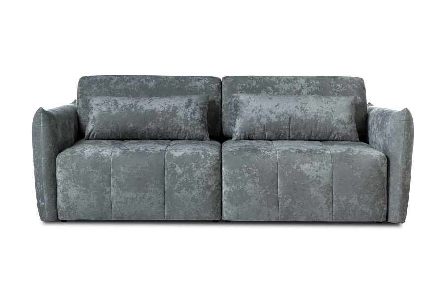 Диван-кровать Таип 2, велюровый, раскладной, темно-серый велюр, 235х128х86 см (изображение №2)