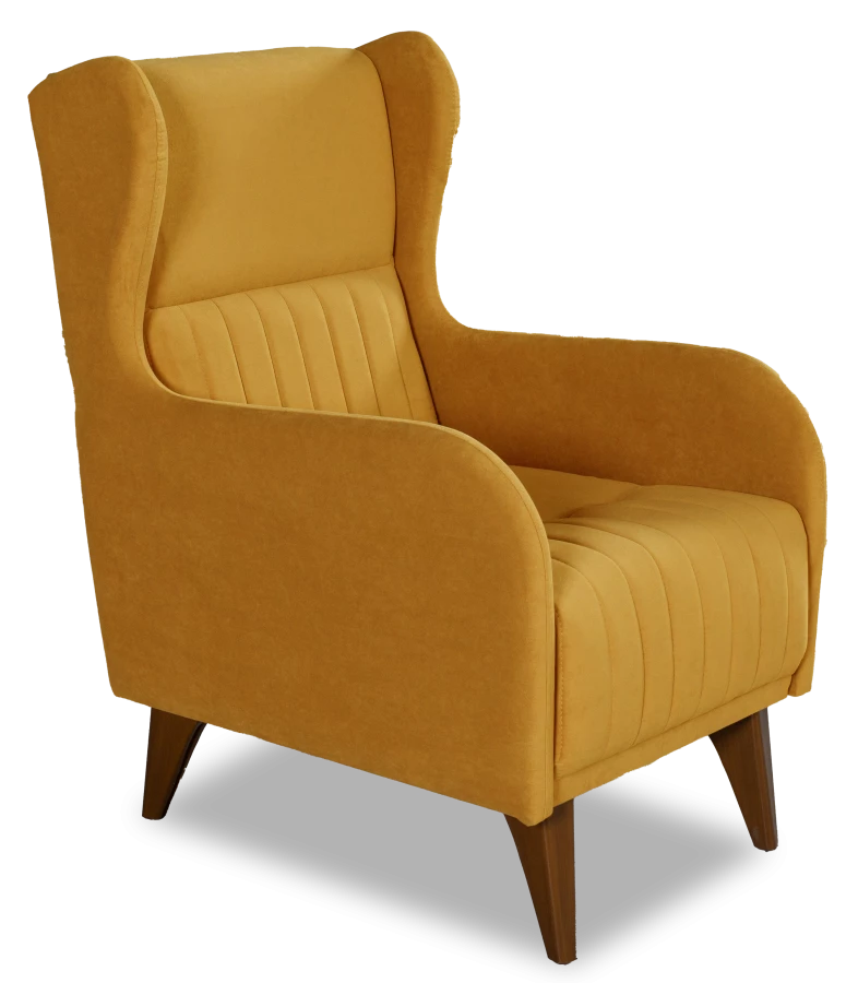 Кресло мягкое Градара, велюр, анатомическое, желтый 66х84х102 см (изображение №2)