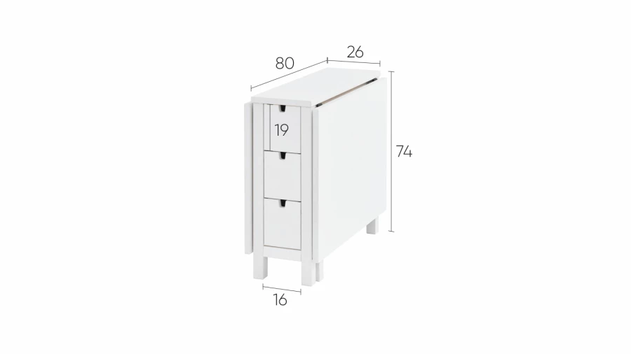 Кухонный стол складной -  аналог IKEA NORDEN/НОРДЕН/МЫРПОМ/ ИКЕА, 26/87/148x80см, белый (изображение №9)