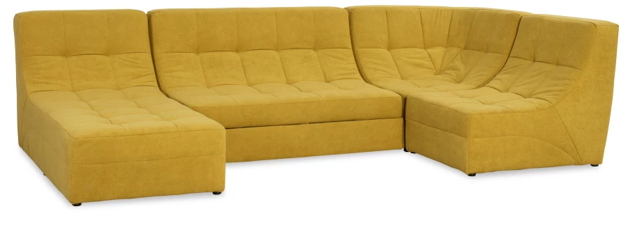 Угловой диван-кровать Палладиум 2, модульный, горчичный,  325х185х88 см (изображение №4)