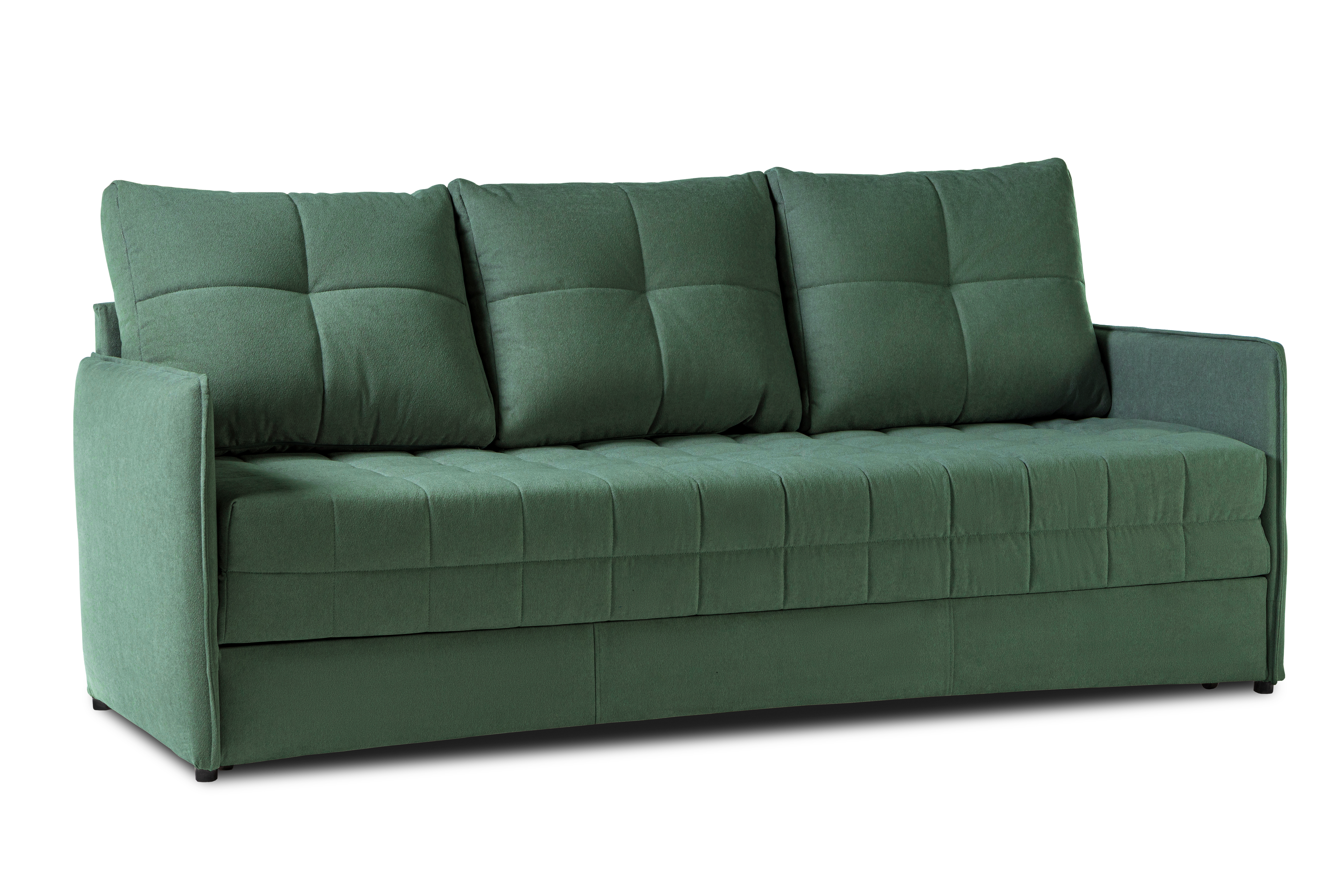 Диван-кровать Панда, велюровый, раскладной, зеленый, 215х92х100 см