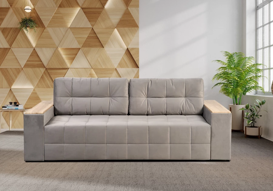 Диван-кровать Элегант 2022, серый 253х106х99 см (изображение №9)