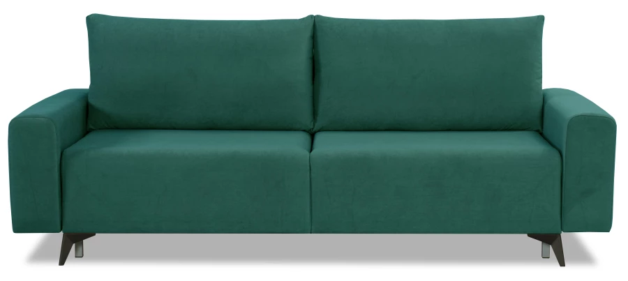 Диван-кровать Халиф велюровый, механизм Еврокнижка, бирюзовый, 241х105х98 см (изображение №2)