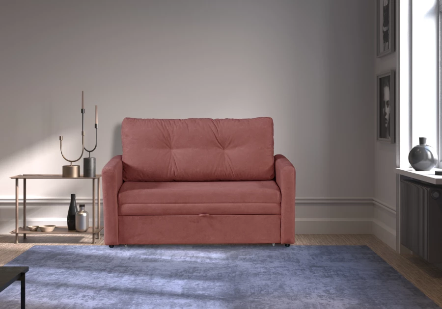 Диван-кровать Юнат 120, раскладной, розово-сиреневый с мелкими разводами, 142х87х94 см (изображение №11)