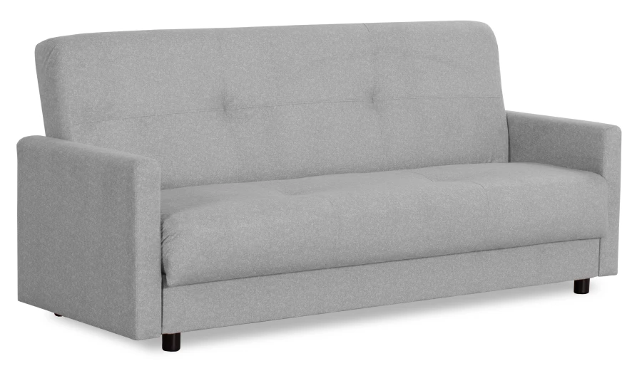 Диван-кровать Квин, раскладной, с ящиком для белья,  светло-серый велюр, 216х84х85 см (изображение №3)