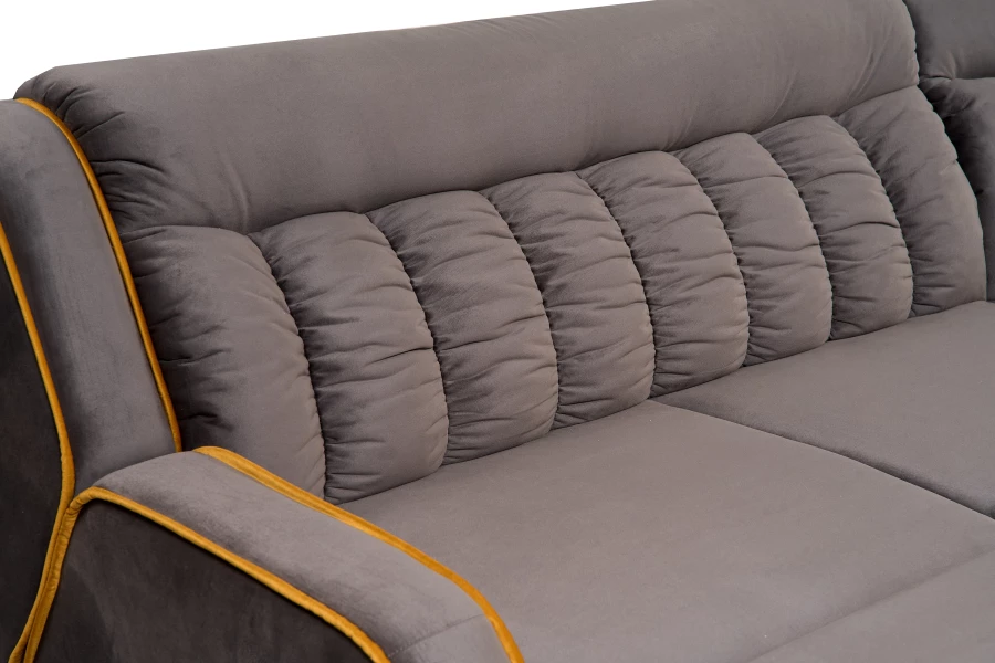 Угловой диван-кровать Блистер 2, песочно-серый, 259х183х97 см (изображение №9)