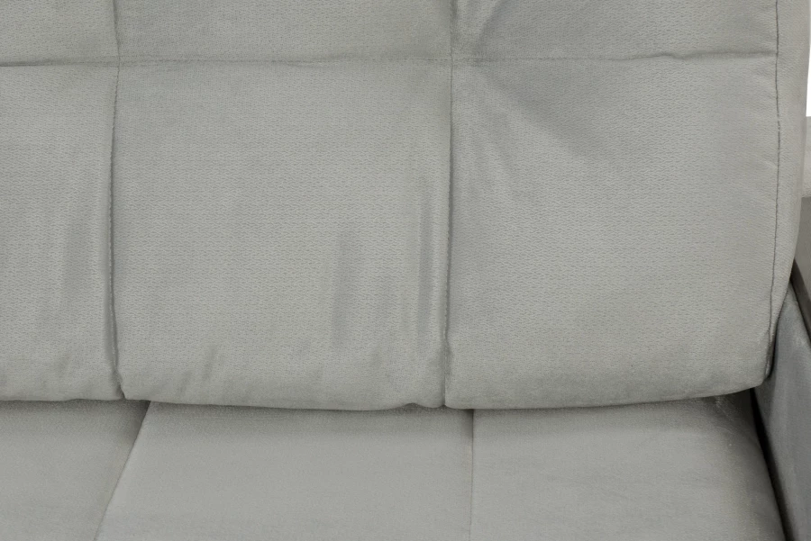 Диван-кровать Татьяна 5 БД Optima велюровый, раскладной, с ящиком для белья, механизм Еврокнижка, светло-серый велюр, 234х117х100см (изображение №8)