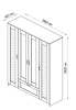 Шкаф комбинированный 4 двери и 1 ящик СИРИУС - аналог IKEA BRIMNES, Дуб Венге (с 2 зеркалами) (изображение №4)