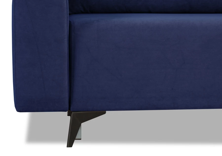Диван-кровать Халиф велюровый, механизм Еврокнижка, синий, 241х105х98 см (изображение №5)