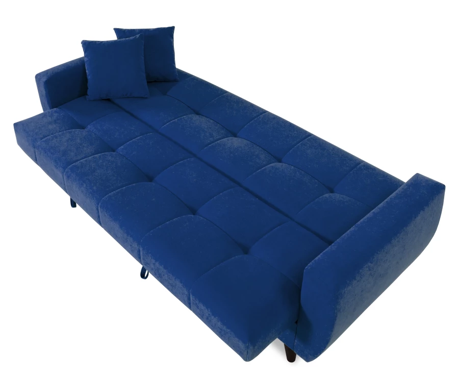 Диван-кровать Бетти 2 велюровый, раскладной, темно-синий 236х88х96 см (изображение №10)