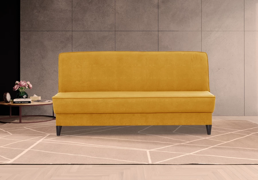 Прямой диван Наварра 2, жёлтый с мелкими разводами 187х87х90 см (изображение №10)