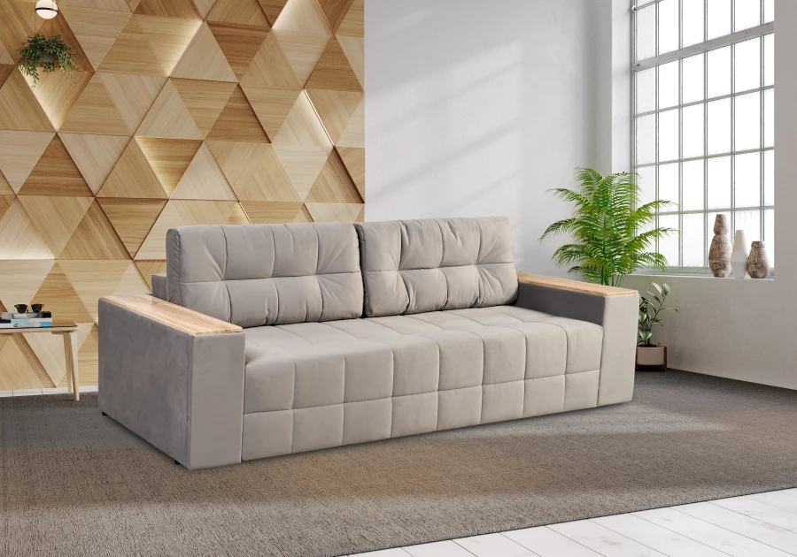 Диван-кровать Элегант 2022, серый 253х106х99 см (изображение №10)