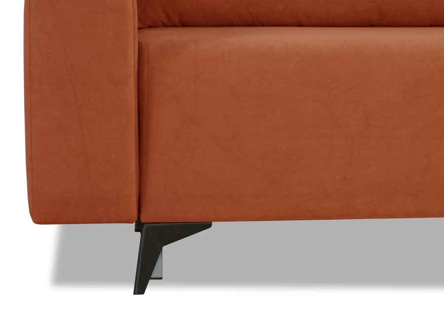Диван-кровать Халиф велюровый, механизм Еврокнижка, терракотовый, 241х105х98 см (изображение №5)