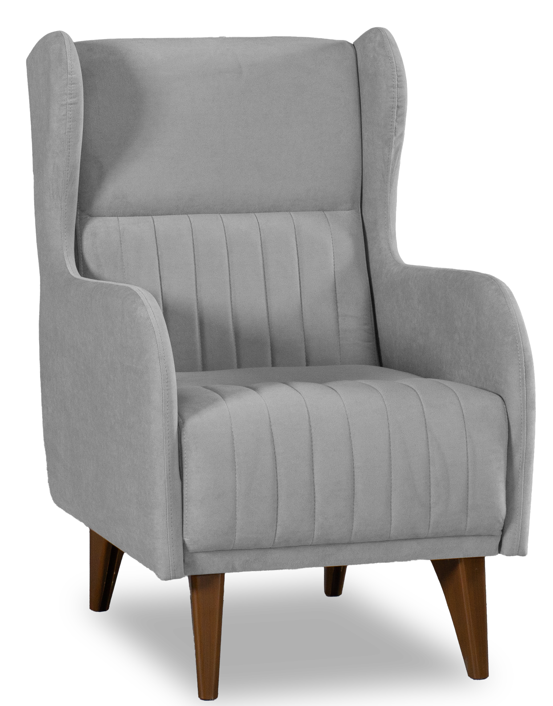 Кресло мягкое Градара, велюр, анатомическое, светло-серый,  66х84х102 см