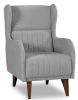 Кресло мягкое Градара, велюр, анатомическое, светло-серый,  66х84х102 см
