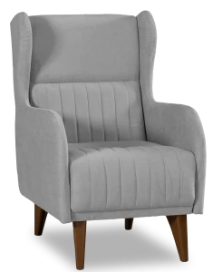 Кресло мягкое Градара, велюр, анатомическое, светло-серый, 66х84х102 см