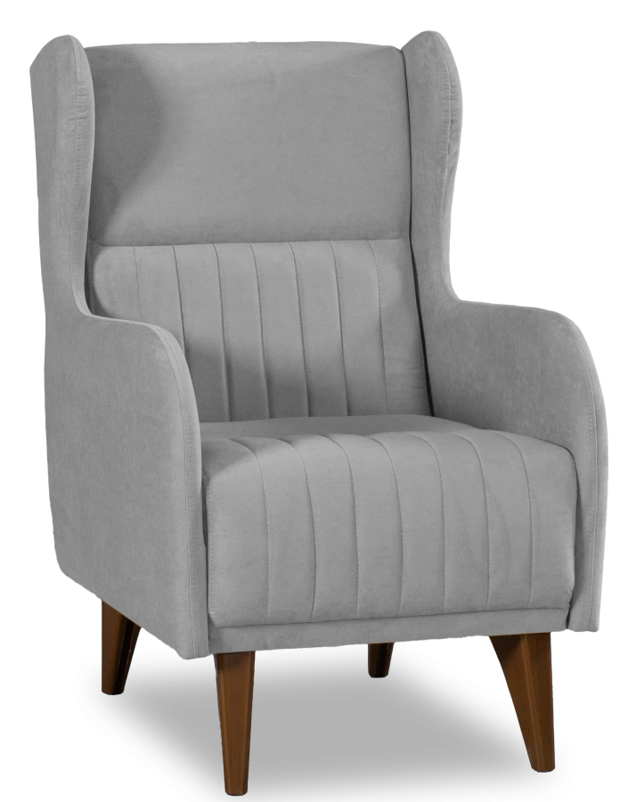 Кресло мягкое Градара, велюр, анатомическое, светло-серый,  66х84х102 см (изображение №1)