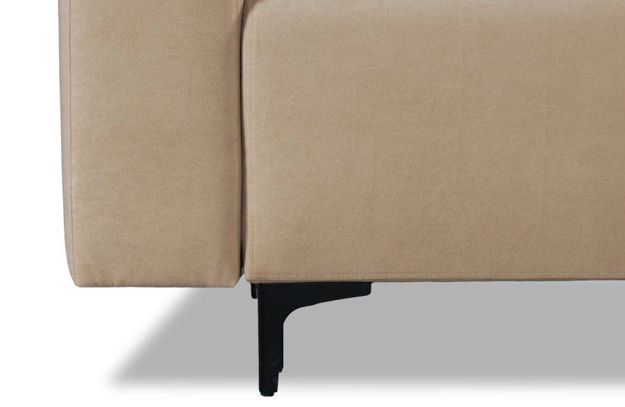 Угловой диван-кровать Халиф со спальным местом бежево кремовый велюр, 261х102х96 см (изображение №4)