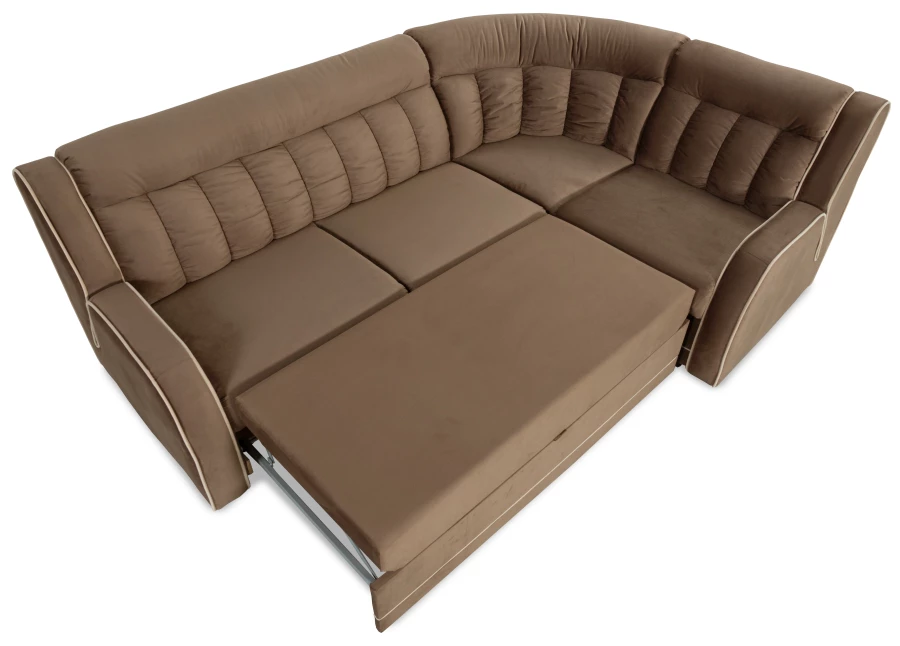 Угловой диван-кровать Блистер 2, коричневый, 259х183х97 см (изображение №10)