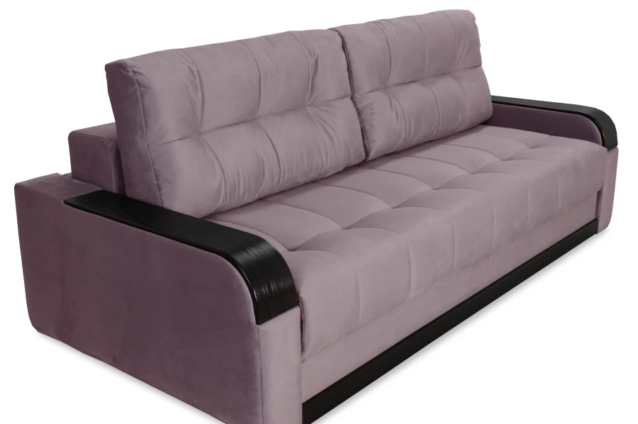 Диван-кровать Татьяна 5 БД Optima велюровый, с ящиком для белья, механизм Еврокнижка, какао велюр, 234х117х100см (изображение №7)
