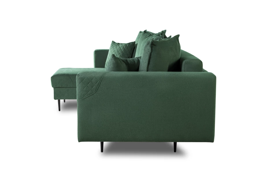 Диван-кровать Тенериф 3 прямой, велюровый, раскладной, зеленый, 312х157х90 см. (изображение №6)