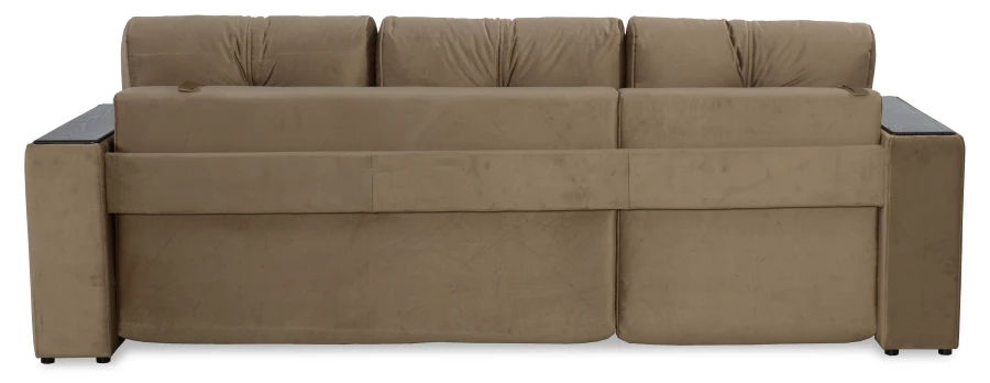 Прямой диван-кровать Спинер, раскладной, коричневый, 256х108х90 см (изображение №13)