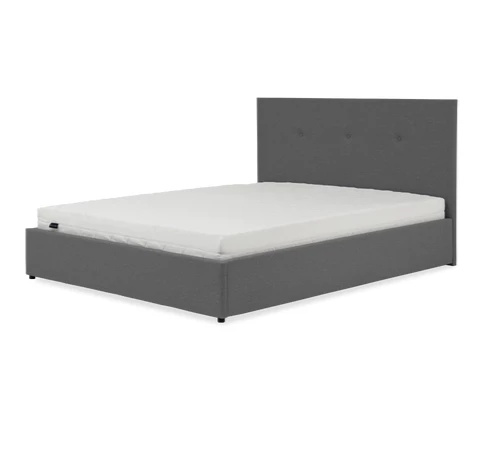 Кровать BuyRelax (рогожка), с ПМ, 140х200 см, темно-серый (изображение №3)