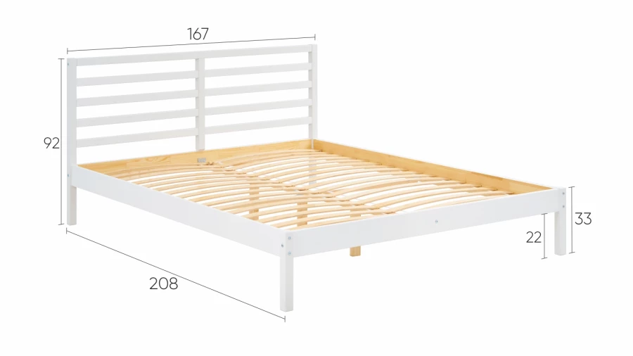 Кровать - аналог IKEA IDANAS/IDANÄS/ТИРАНА/ИКЕА 160х200 см, белый (изображение №5)