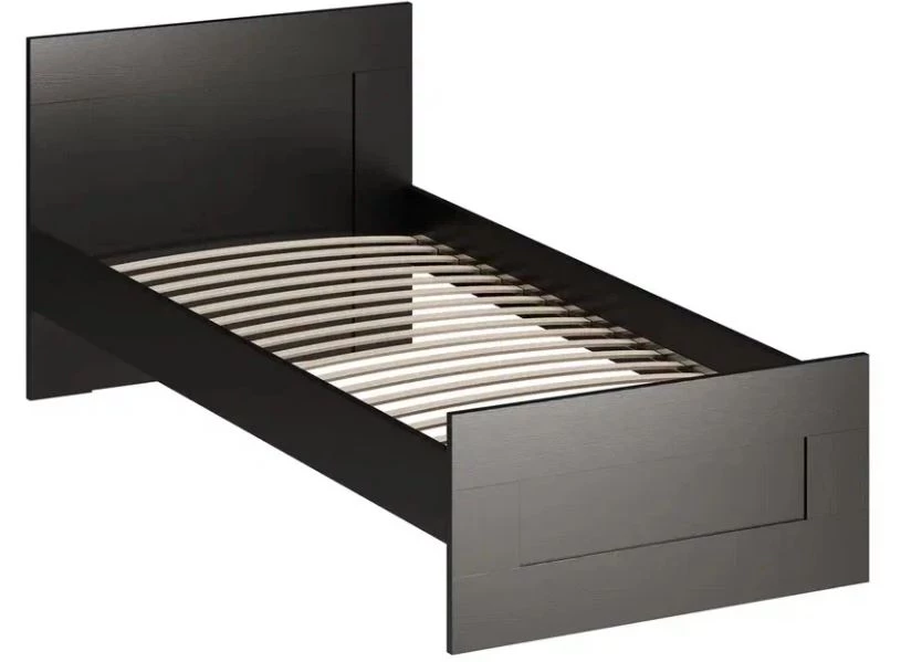 Кровать одинарная СИРИУС - аналог IKEA BRIMNES, 80x200 см, Дуб Венге (изображение №1)
