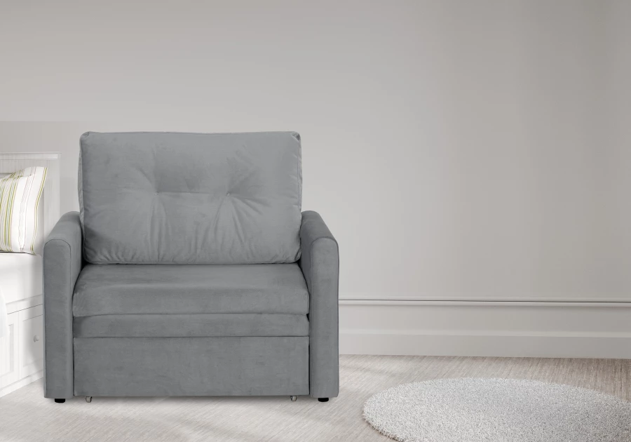 Прямой диван-кровать Юнат 2, раскладной, серый, 106х87х94 см (изображение №10)