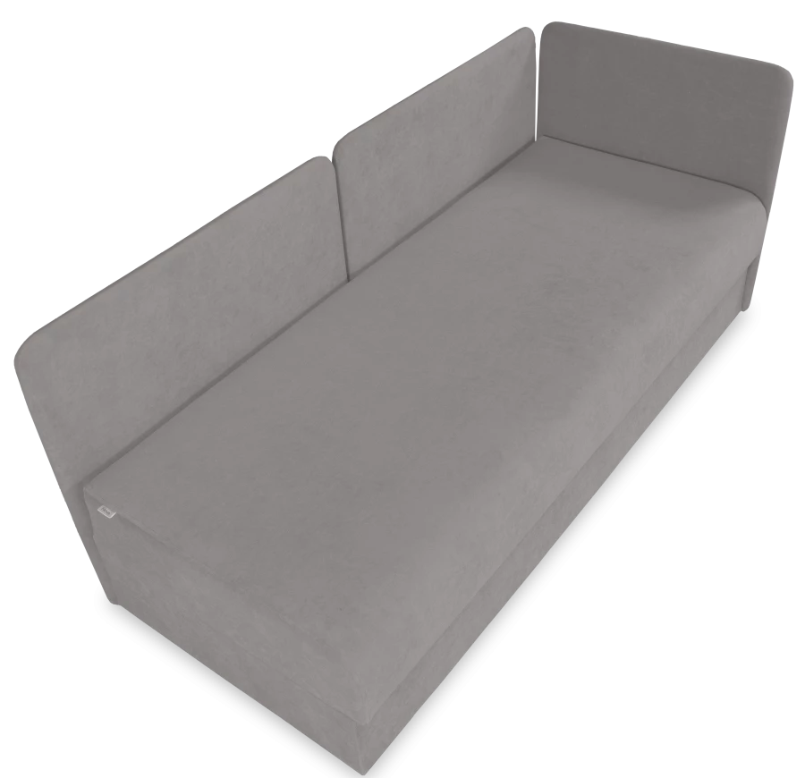 Диван-кровать Орлеан велюровый, раскладной, с ящиком для белья, механизм Книжка, бледно-розовый велюр, 198х88х81 см (изображение №11)