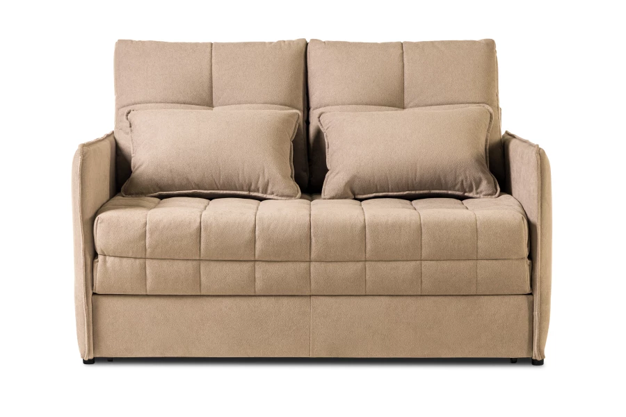 Диван-кровать Панда, велюровый, раскладной, бежевый, 145х101х100 см (изображение №2)