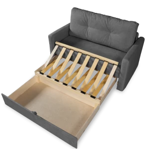 Второе фото. Диван-кровать Юнат 120, раскладной, серый с мелкими разводами, 142х87х94 см