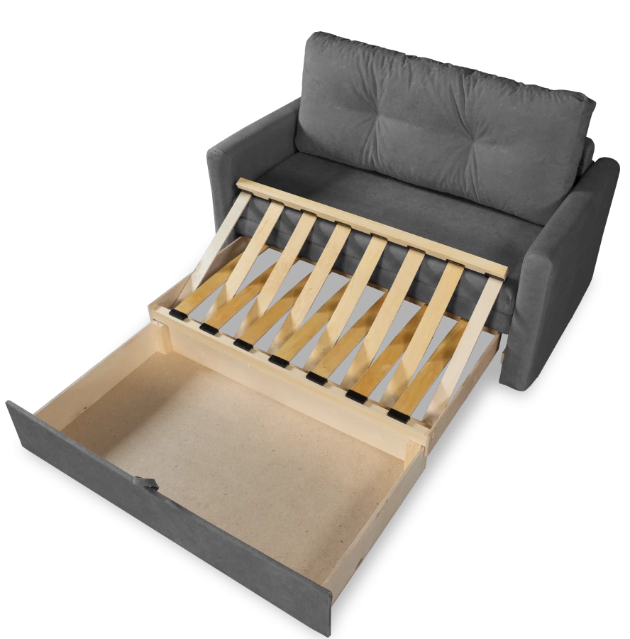 Диван-кровать Юнат 120, раскладной, серый с мелкими разводами, 142х87х94 см (изображение №11)