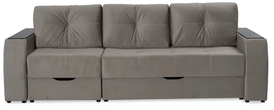 Прямой диван-кровать Спинер, раскладной, серый, 256х108х90 см (изображение №2)