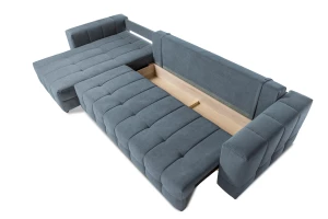 Второе фото. Диван-кровать Реал 2, велюровый, раскладной, серый велюр, 350х180х90 см