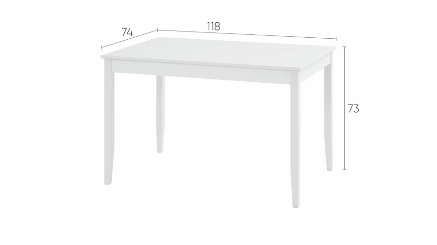 Кухонный стол  -  аналог IKEA /ЛЫМ/ ИКЕА, 118x74см, белый (изображение №4)