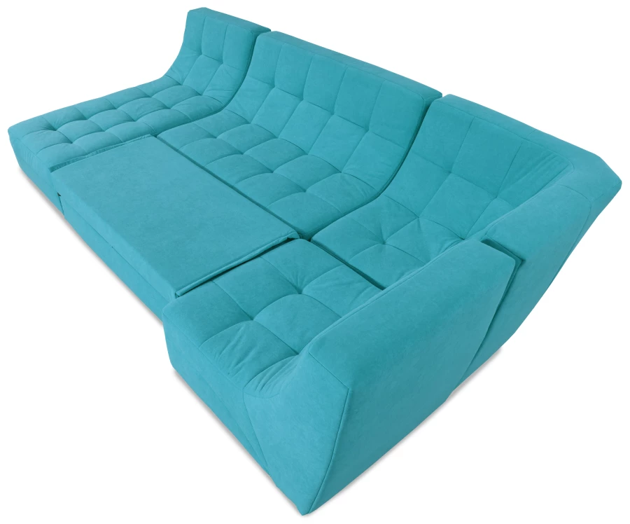 Угловой диван-кровать Палладиум 2, модульный, темно-голубой, 325х185х88 см (изображение №8)