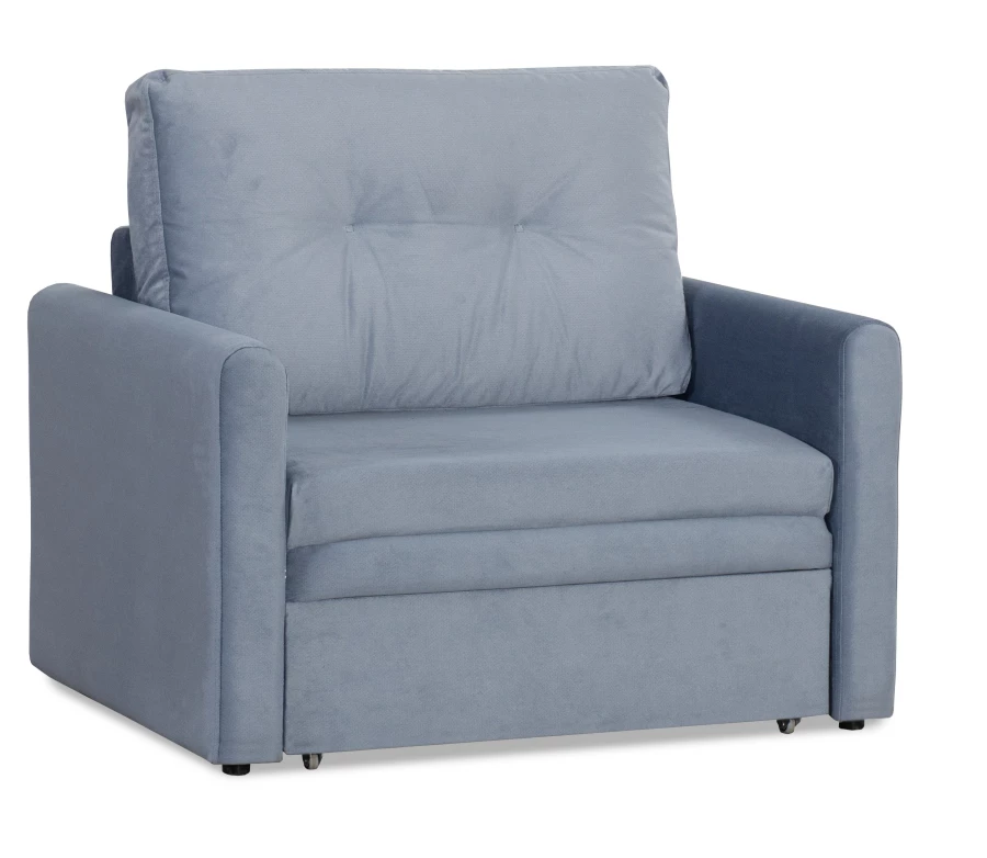 Прямой диван-кровать Юнат 2, раскладной, серо-голубой, 106х87х94 см (изображение №3)