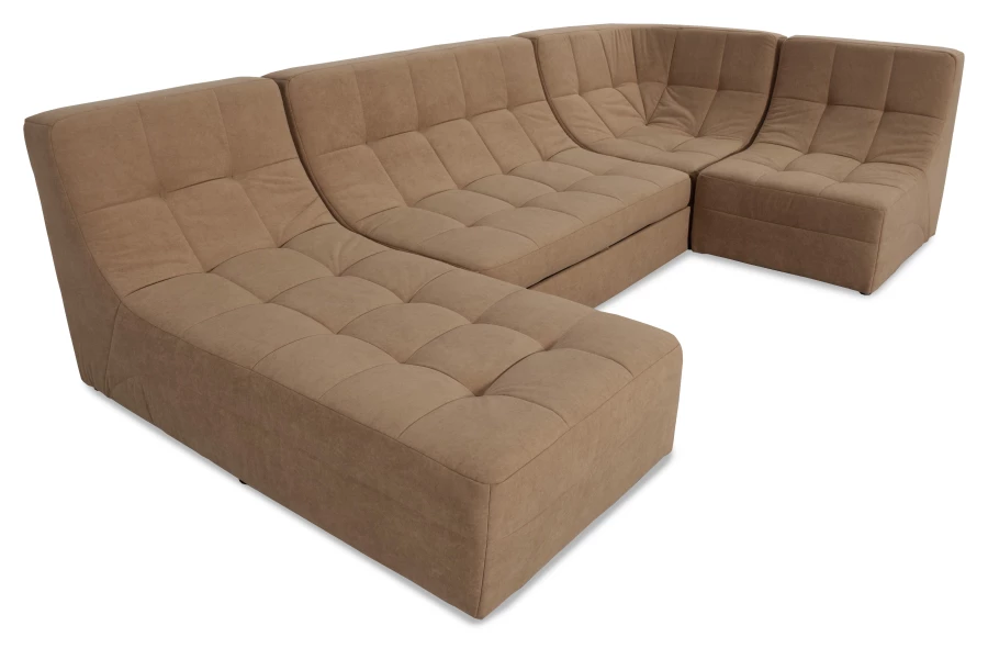 Угловой диван-кровать Палладиум 2, модульный, какао, 325х185х88 см (изображение №6)