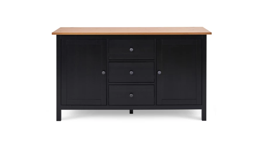 Сервант - аналог IKEA HEMNES / ХЕМНЭС/ ХЕМНЕС / КЫМОР / ИКЕА 157х89х47 см, черный/светло-коричневый (изображение №2)